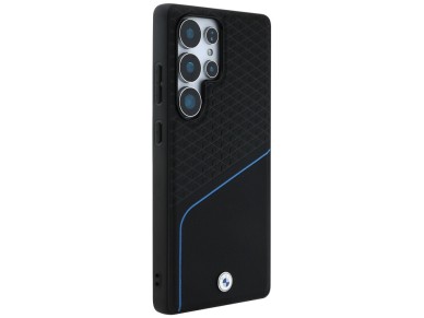 Funda BMW MagSafe de cuero texturizado y liso para Samsung Galaxy S25 Ultra - negra
