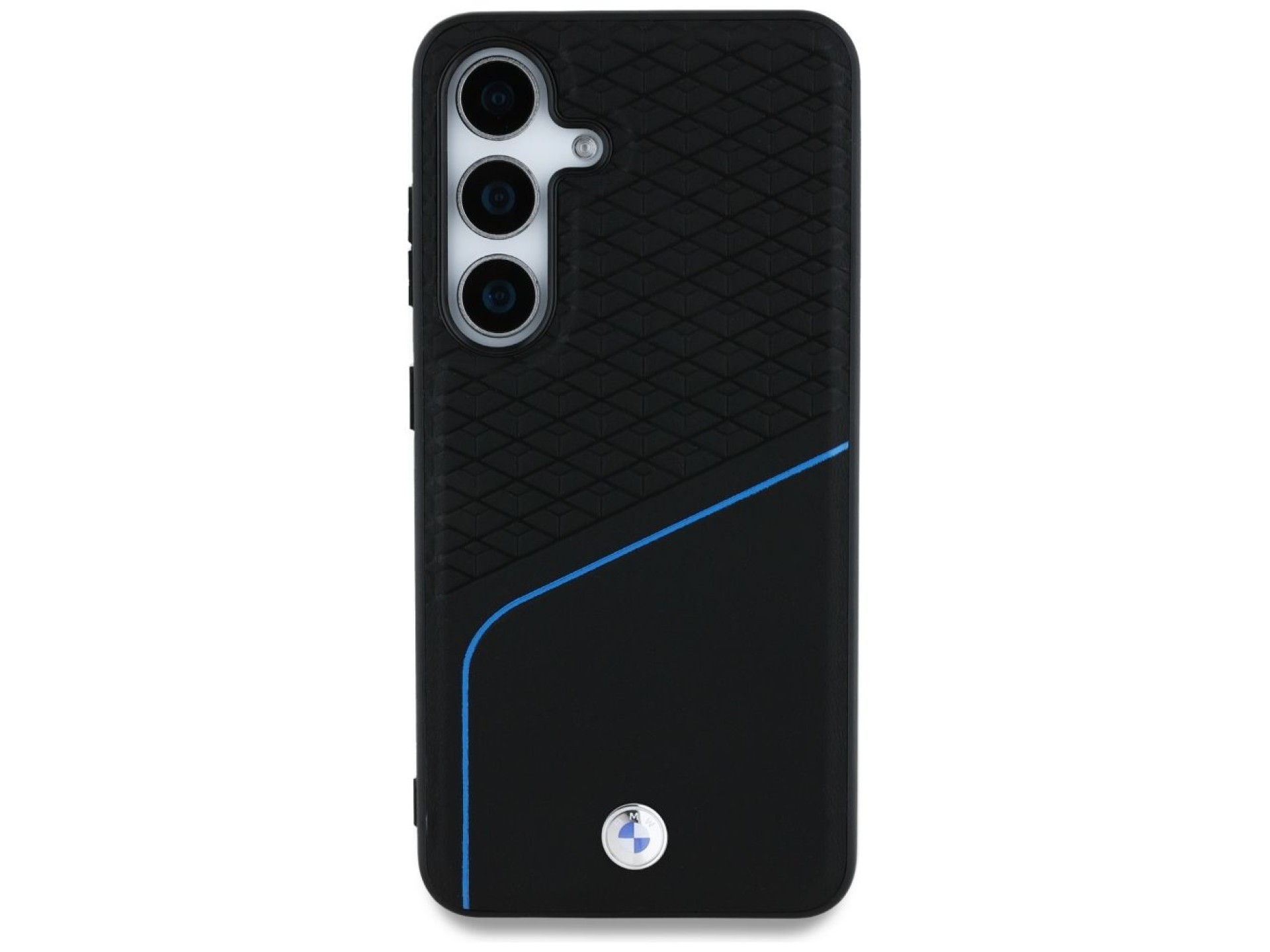 BMW Leather Textured and Smooth MagSafe Case for Samsung Galaxy S25 - Black
