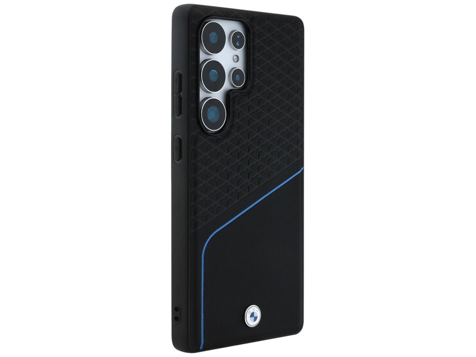 Funda BMW MagSafe de cuero texturizado y liso para Samsung Galaxy S25 Ultra - negra