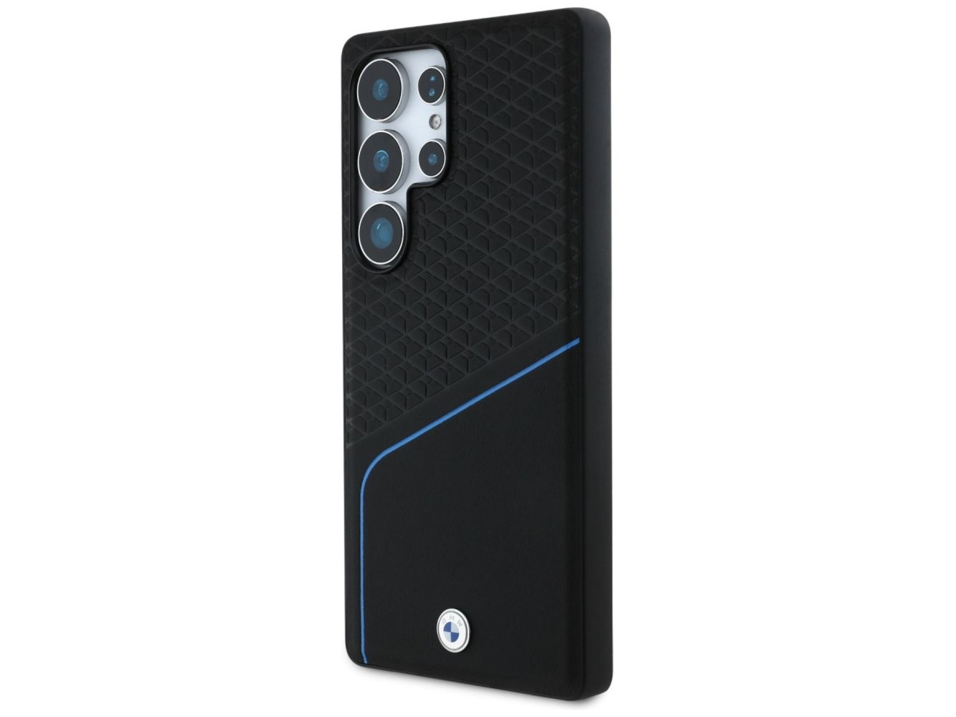 Funda BMW MagSafe de cuero texturizado y liso para Samsung Galaxy S25 Ultra - negra