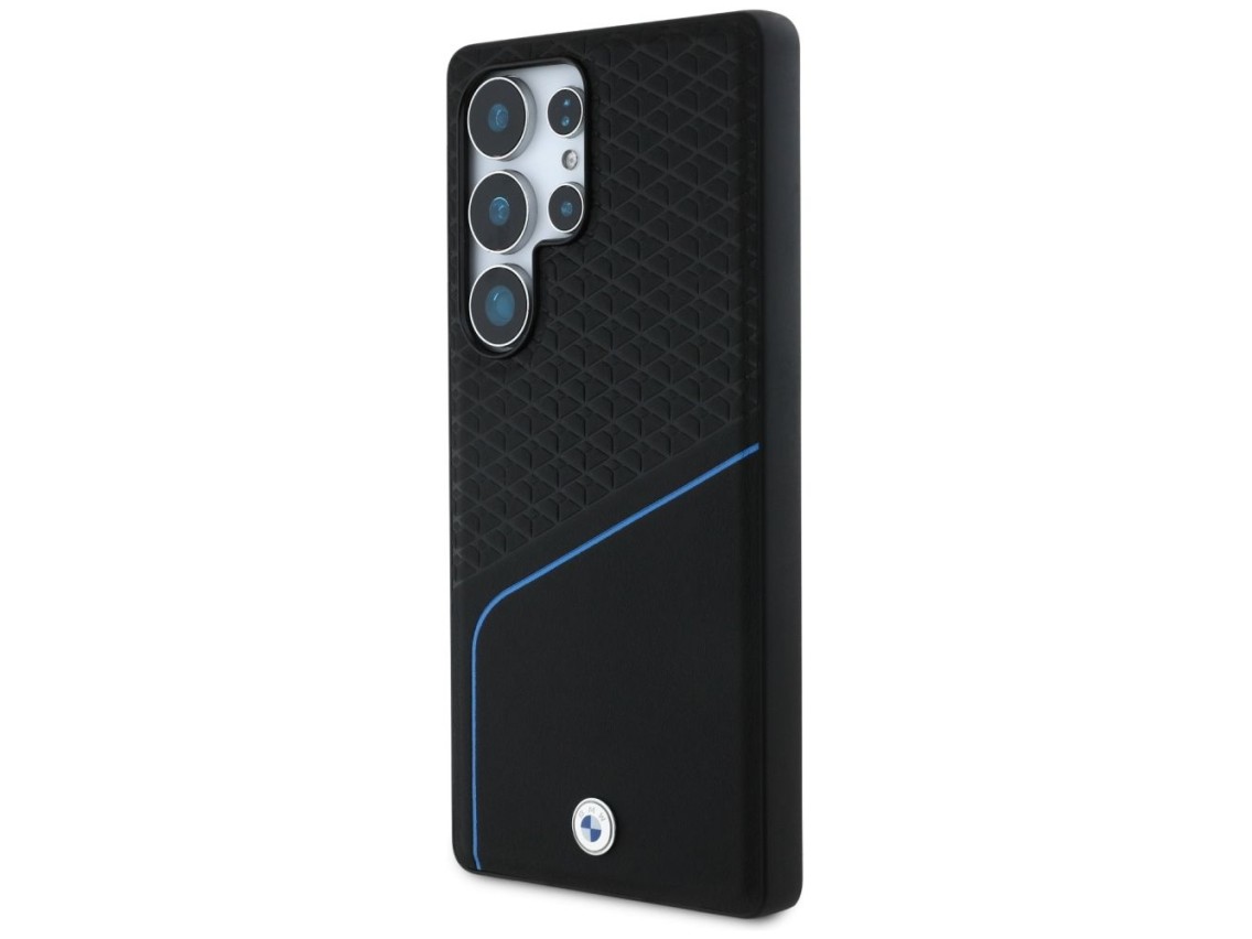 Funda BMW MagSafe de cuero texturizado y liso para Samsung Galaxy S25 Ultra - negra