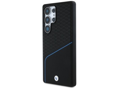 Funda BMW MagSafe de cuero texturizado y liso para Samsung Galaxy S25 Ultra - negra