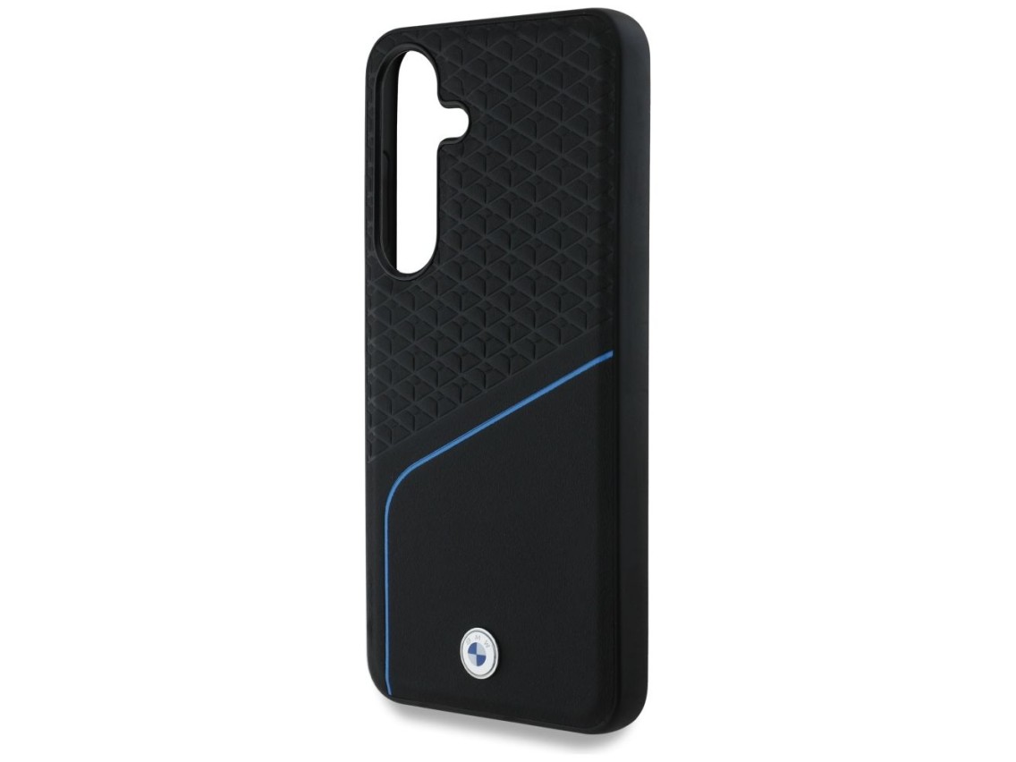 BMW Leather Textured and Smooth MagSafe Case for Samsung Galaxy S25 - Black