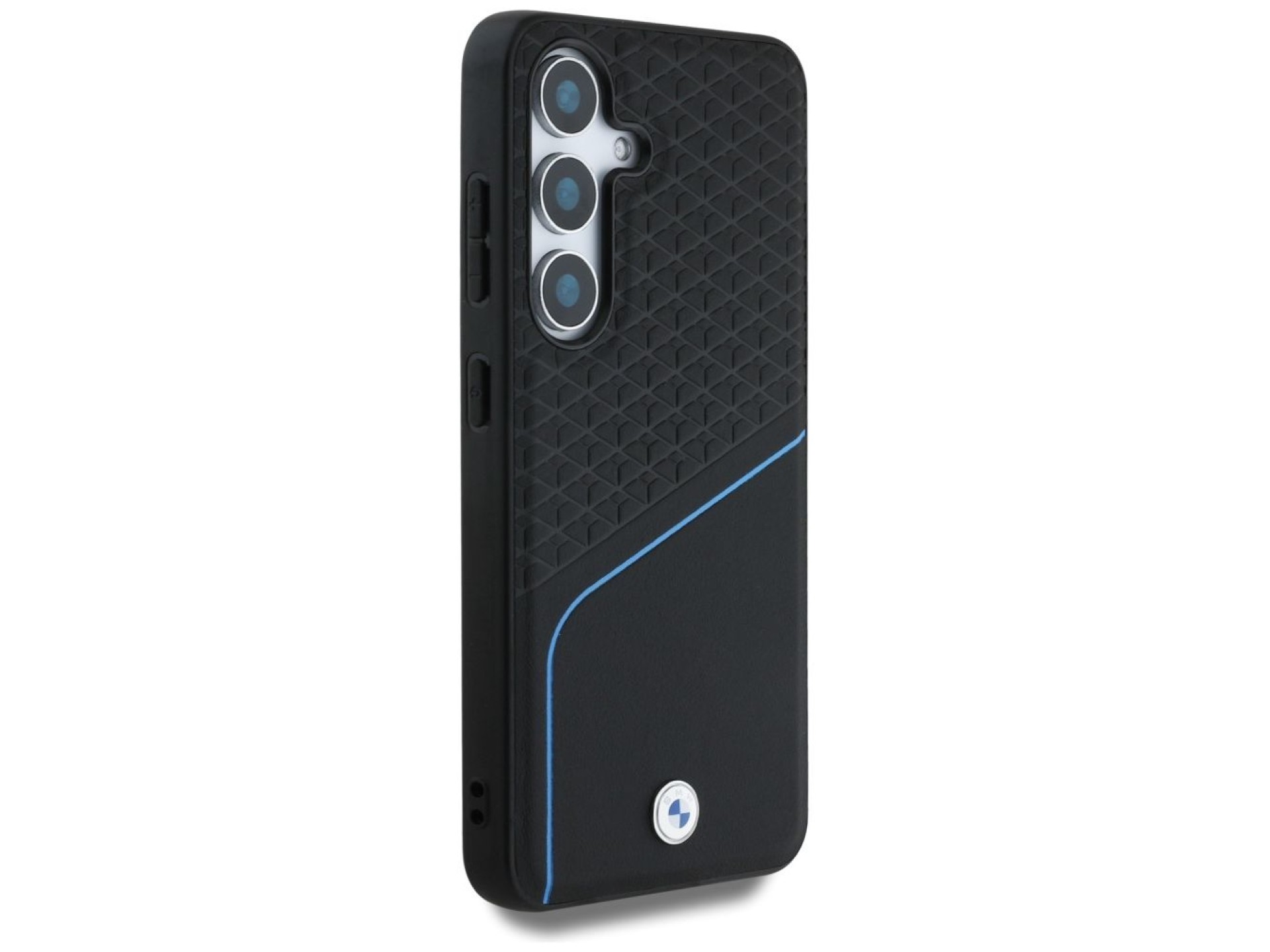 BMW Leather Textured and Smooth MagSafe Case for Samsung Galaxy S25 - Black