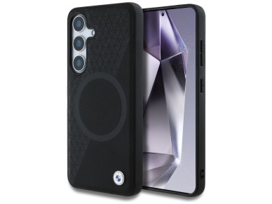 BMW Leather Half Textured MagSafe Case for Samsung Galaxy S25 - Black