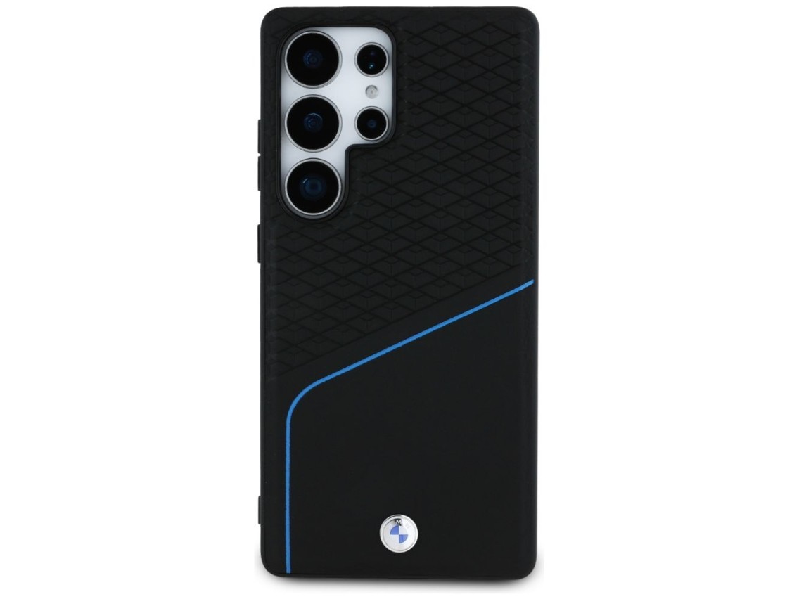 Funda BMW MagSafe de cuero texturizado y liso para Samsung Galaxy S25 Ultra - negra