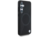 Funda BMW de cuero con textura parcial MagSafe para Samsung Galaxy S25 - Negra