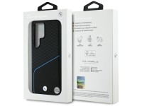 Funda BMW MagSafe de cuero texturizado y liso para Samsung Galaxy S25 Ultra - negra