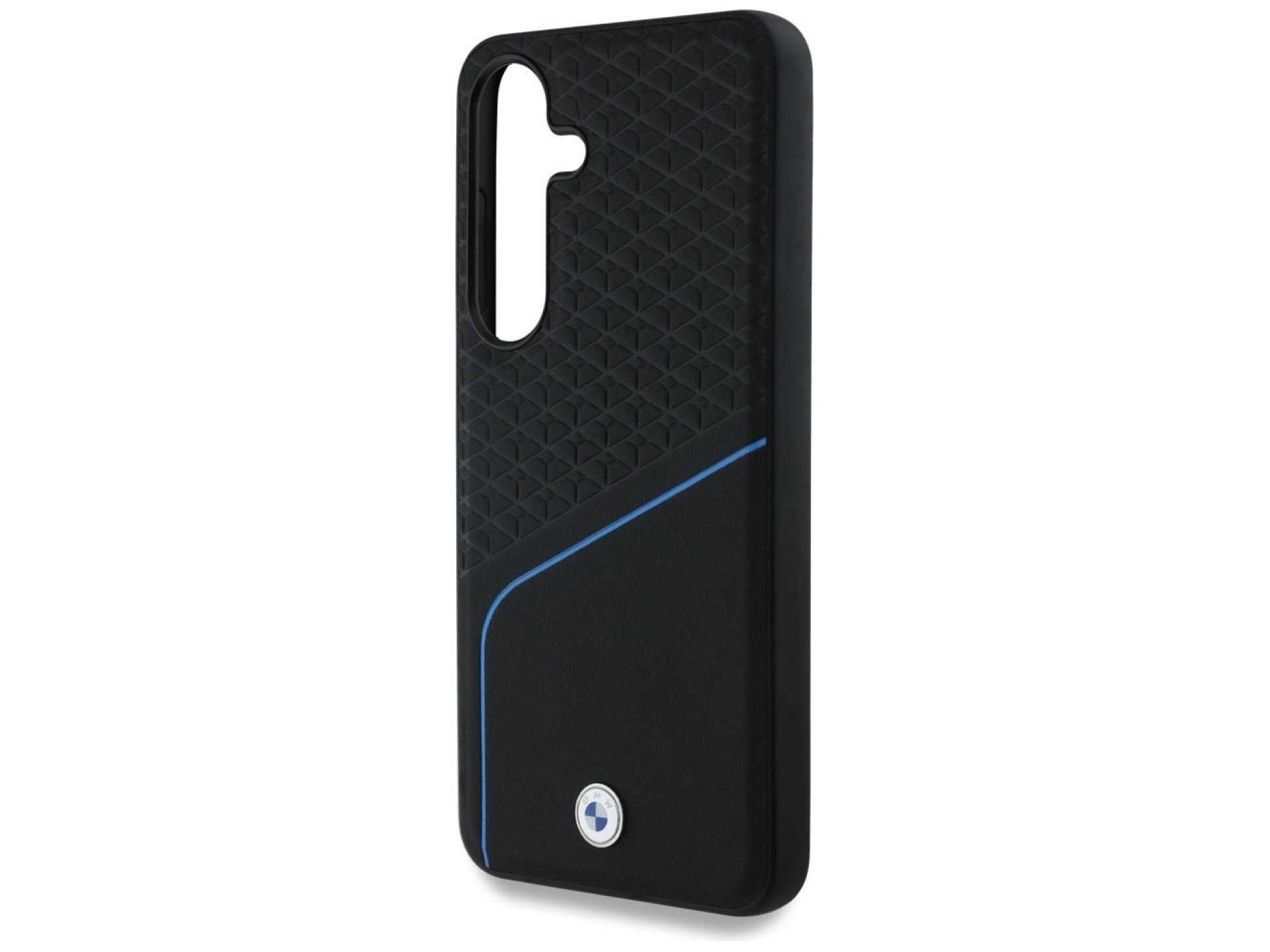 BMW Leather Textured and Smooth MagSafe Case for Samsung Galaxy S25 - Black