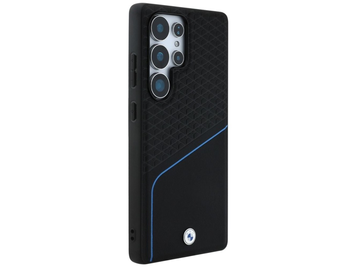 Funda BMW MagSafe de cuero texturizado y liso para Samsung Galaxy S25 Ultra - negra
