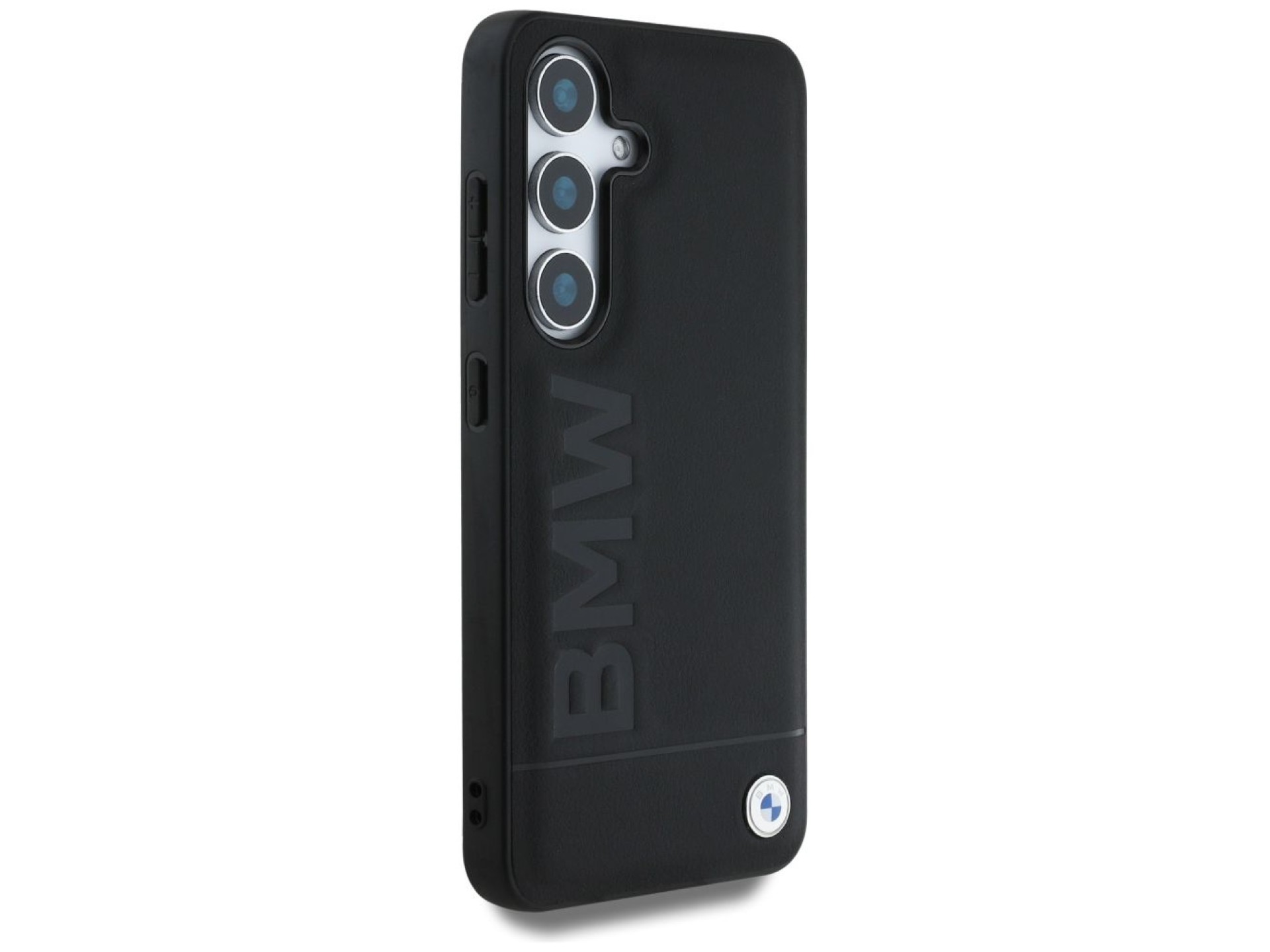 BMW Leather Big Wordmark Case for Samsung Galaxy S25+ - Black
