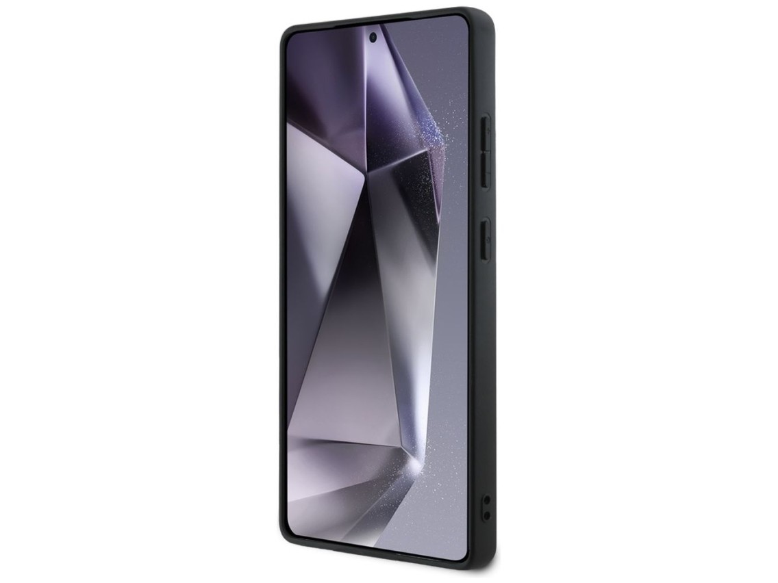 Funda BMW de cuero con franja tricolor MagSafena para Samsung Galaxy S25 Ultra - Negra