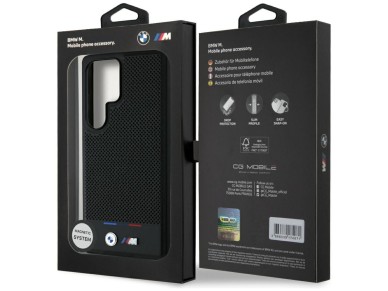 BMW Leather Tricolor Stripe MagSafena Samsung Galaxy S25 Ultra Case - Black BMW Leather Tricolor Stripe MagSafena Samsung Galaxy S25 Ultra Case - Black