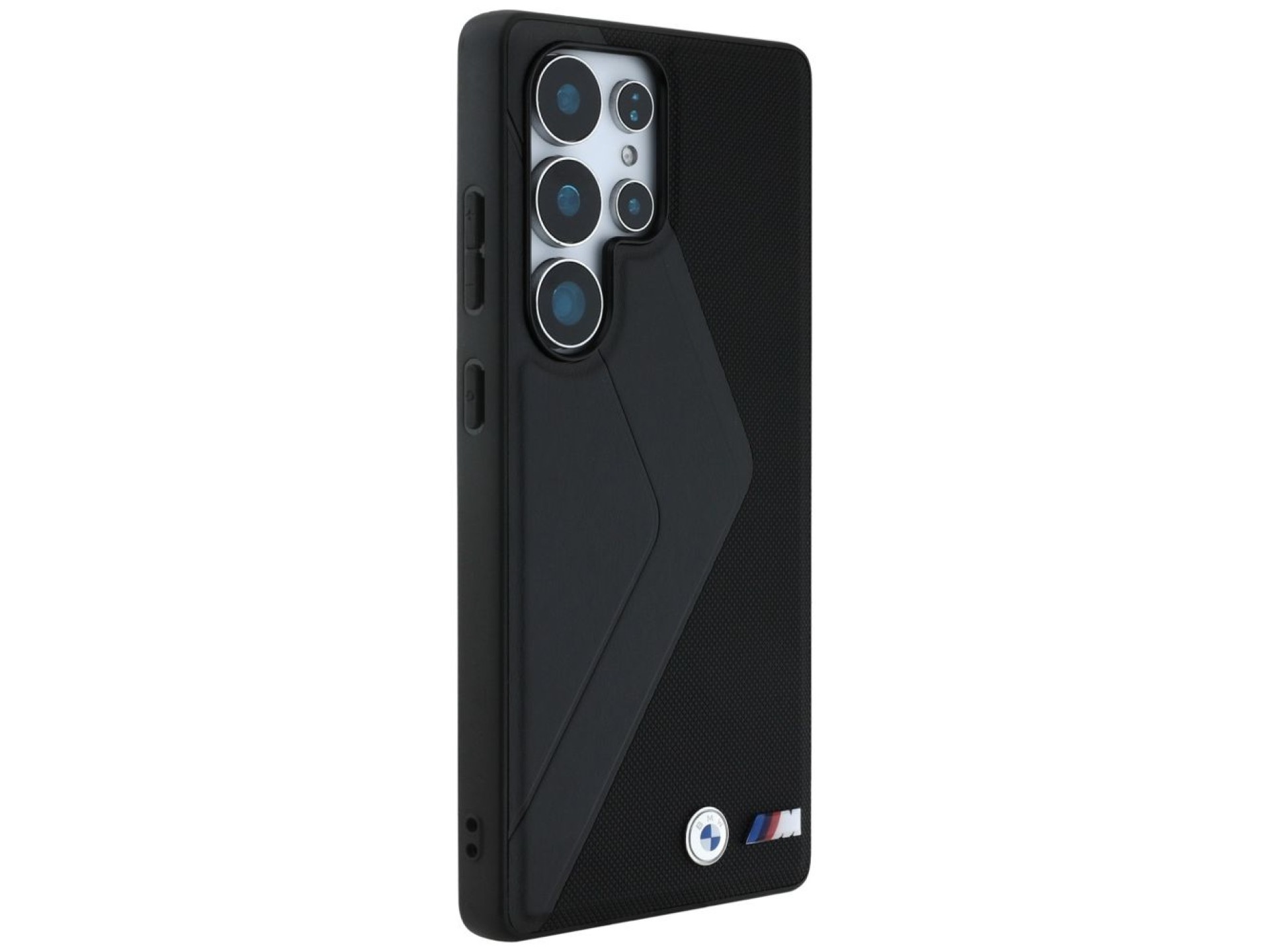 Funda BMW de cuero con rayas extragrandes y MagSafe para Samsung Galaxy S25 Ultra - negra