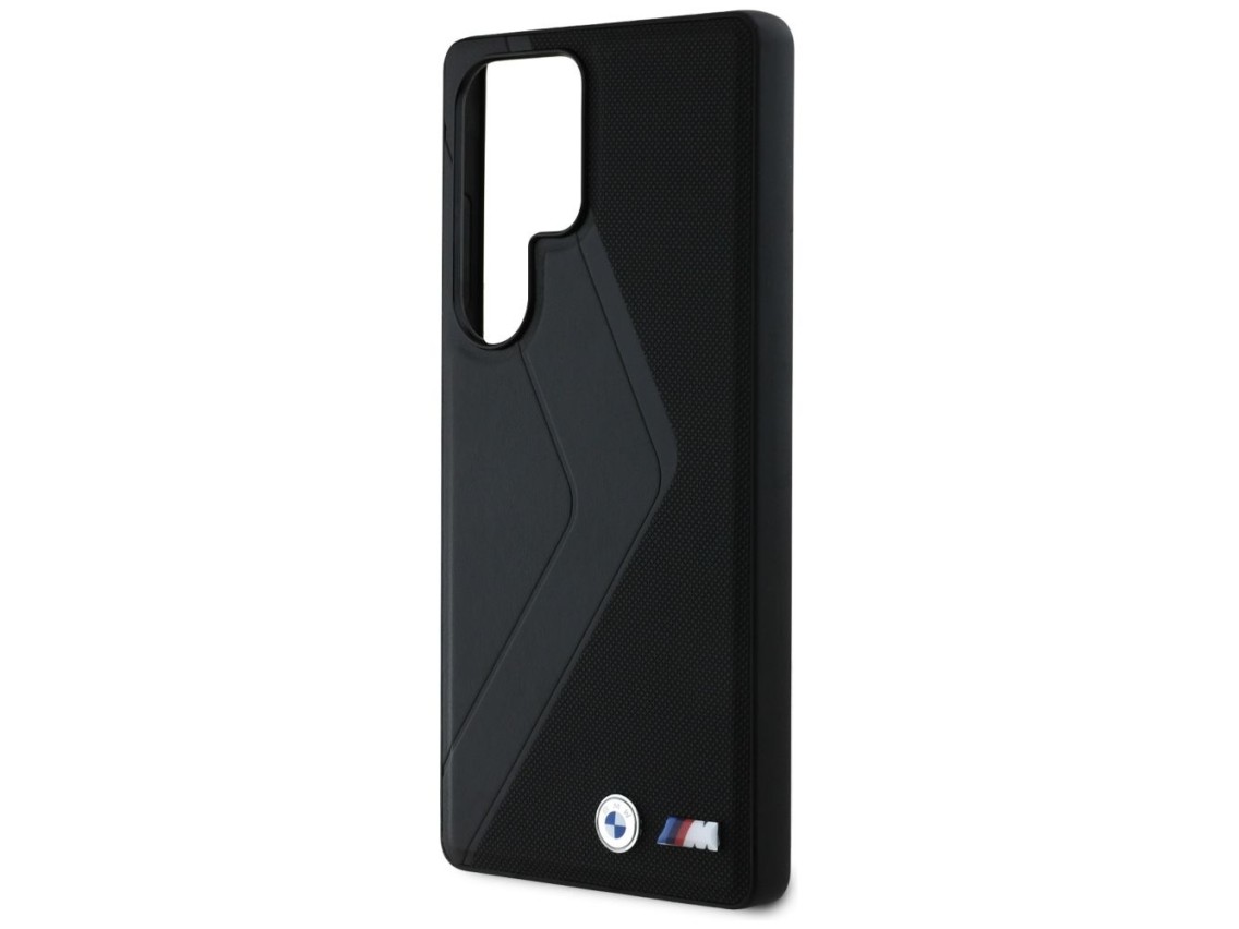 Funda BMW de cuero con rayas extragrandes y MagSafe para Samsung Galaxy S25 Ultra - negra