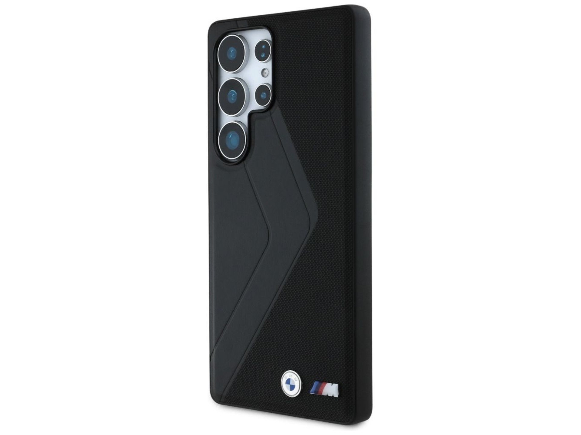Funda BMW de cuero con rayas extragrandes y MagSafe para Samsung Galaxy S25 Ultra - negra