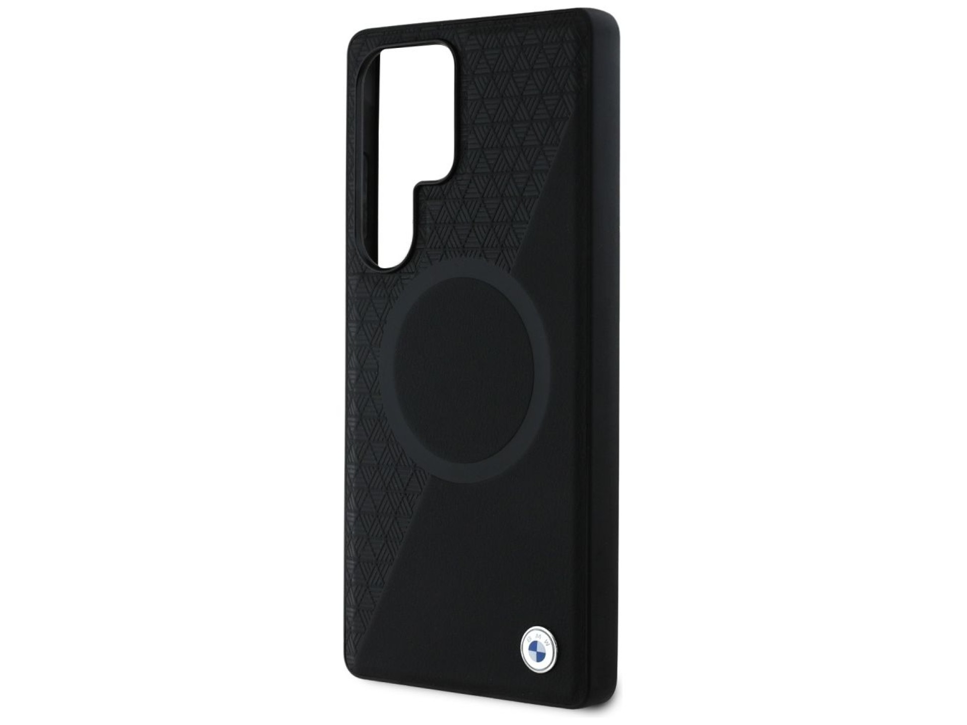 BMW Leather Half Textured MagSafe Case for Samsung Galaxy S25 Ultra - Black