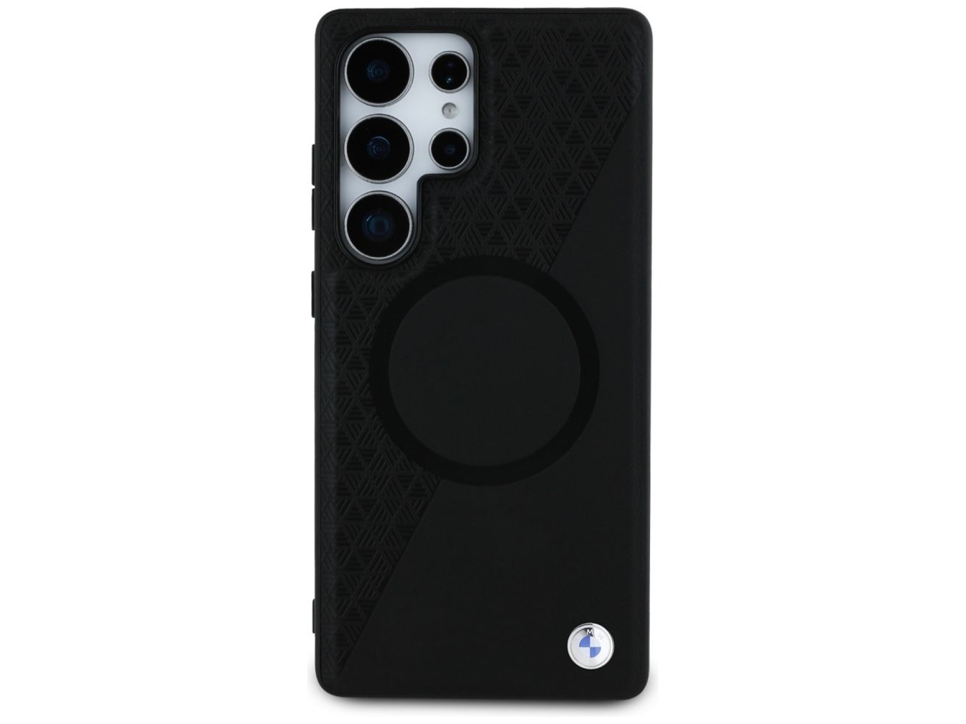 BMW Leather Half Textured MagSafe Case for Samsung Galaxy S25 Ultra - Black