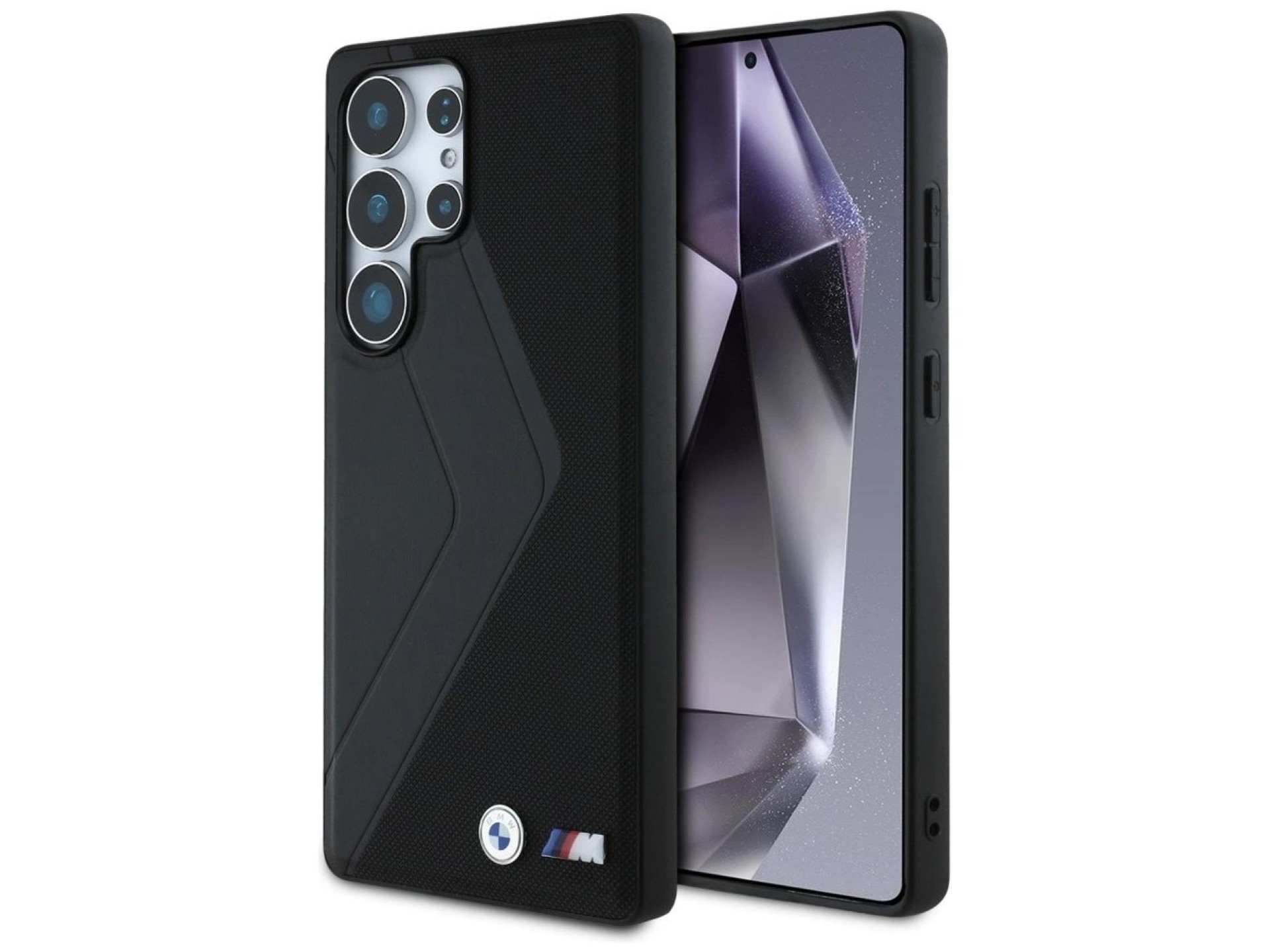 Funda BMW de cuero con rayas extragrandes y MagSafe para Samsung Galaxy S25 Ultra - negra