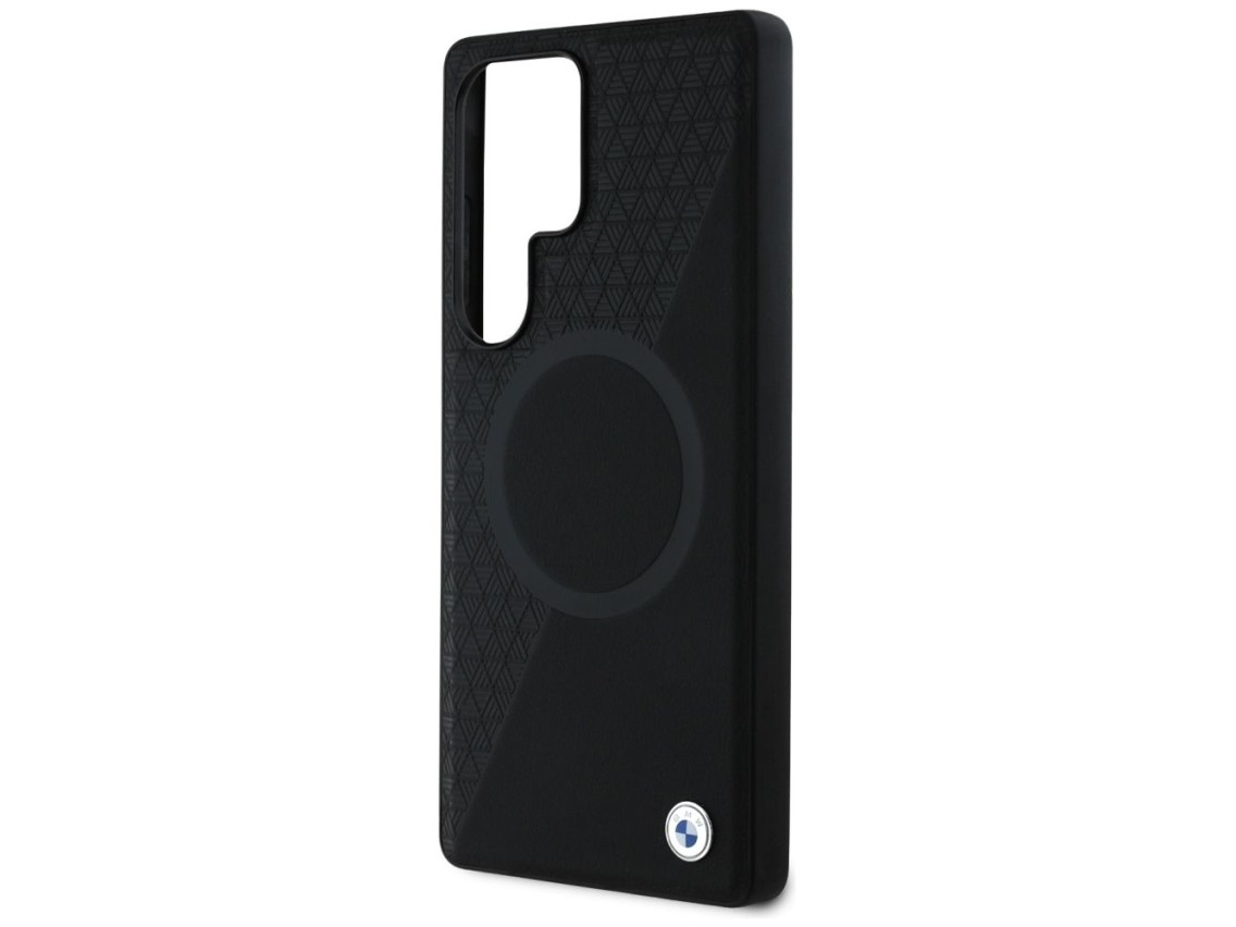 BMW Leather Half Textured MagSafe Case for Samsung Galaxy S25 Ultra - Black