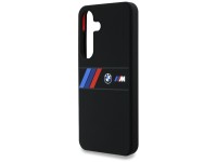Funda MagSafe de silicona BMW con franjas tricolores centrales para Samsung Galaxy S25 - Negra Funda MagSafe de silicona BMW con franjas tricolores centrales para Samsung Galaxy S25 - Negra