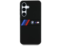 Funda MagSafe de silicona BMW con franjas tricolores centrales para Samsung Galaxy S25 - Negra Funda MagSafe de silicona BMW con franjas tricolores centrales para Samsung Galaxy S25 - Negra