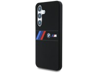 Funda MagSafe de silicona BMW con franjas tricolores centrales para Samsung Galaxy S25 - Negra Funda MagSafe de silicona BMW con franjas tricolores centrales para Samsung Galaxy S25 - Negra