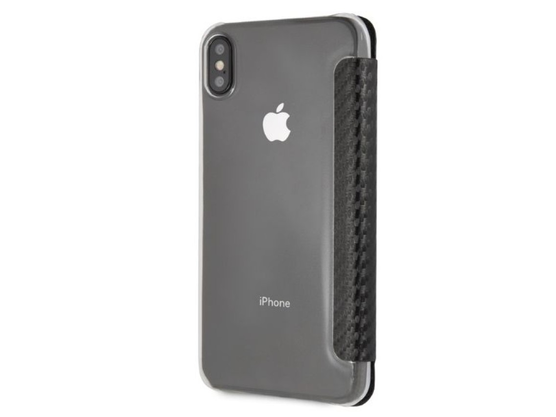 Capa para iPhone XS Max com estampa BMW Carbon Tricolor Stripe - Preta