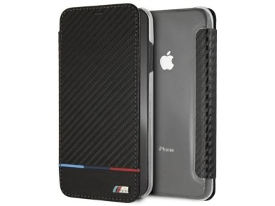 Capa para iPhone XS Max com estampa BMW Carbon Tricolor Stripe - Preta