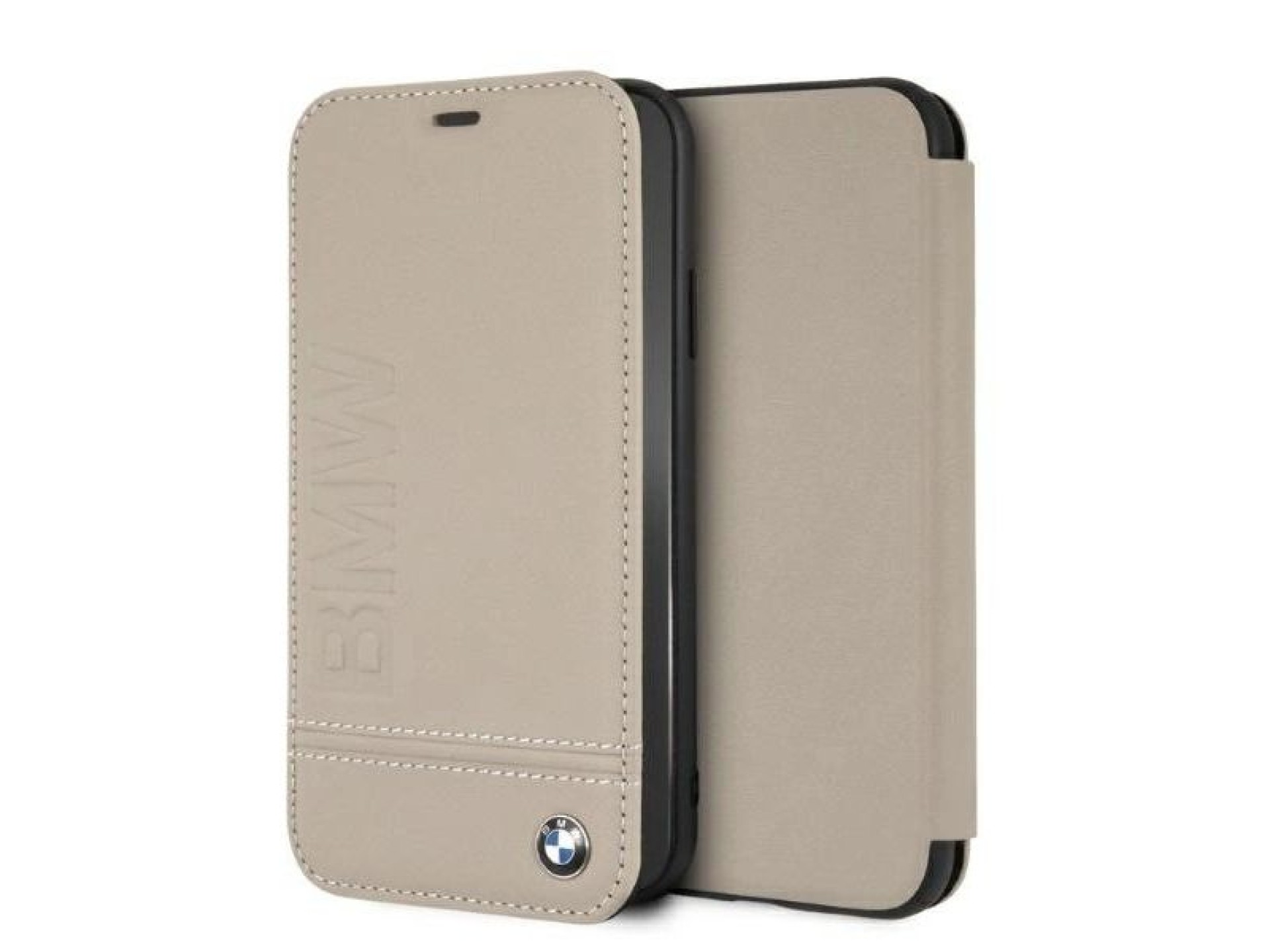 Capa para iPhone XR com logotipo da BMW impresso - Bege