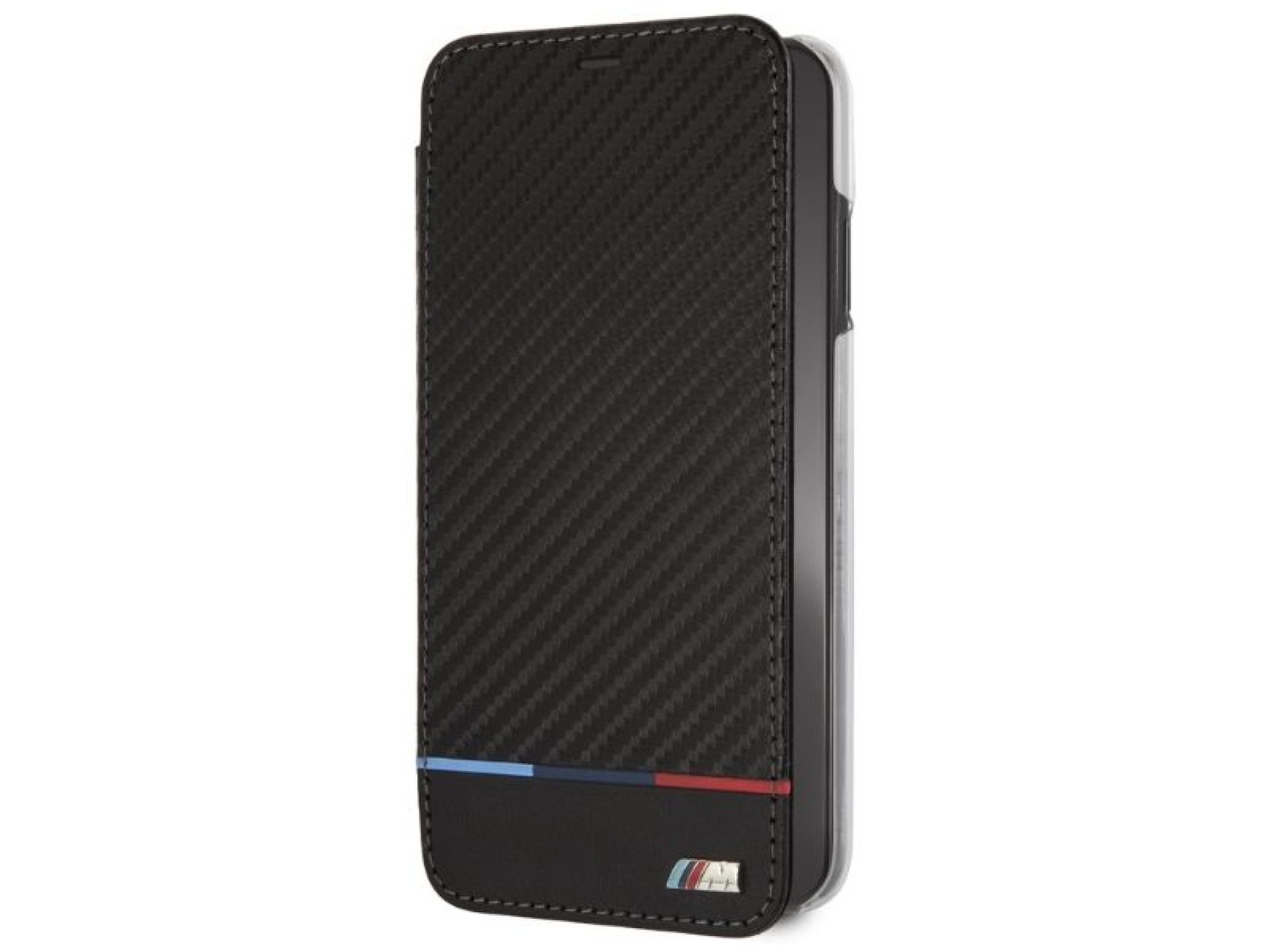 Capa para iPhone XS Max com estampa BMW Carbon Tricolor Stripe - Preta