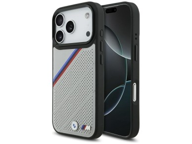 BMW M Tricolor Metal Logo MagSafe Case for iPhone 17 Pro - Gray BMW M Tricolor Metal Logo MagSafe Case for iPhone 17 Pro - Gray