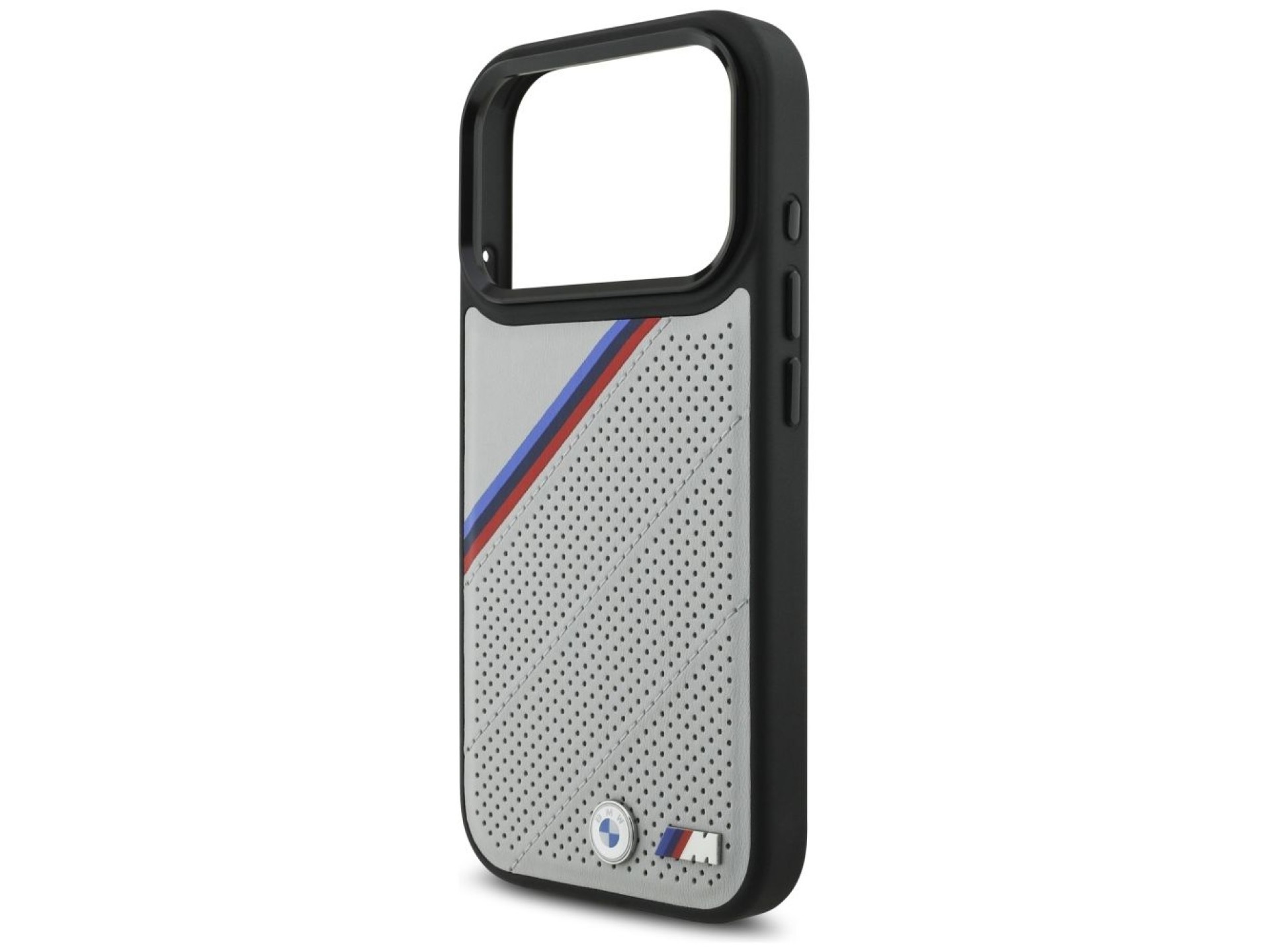 Capa MagSafe BMW M Tricolor Metal Logo para iPhone 17 Pro - Cinza