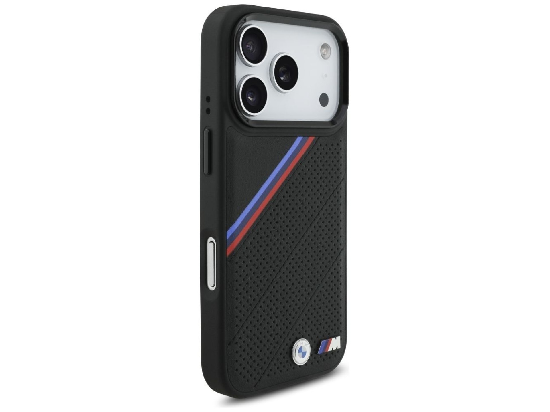 Funda MagSafe BMW M Tricolor Metal Logo para iPhone 17 Pro - Negra