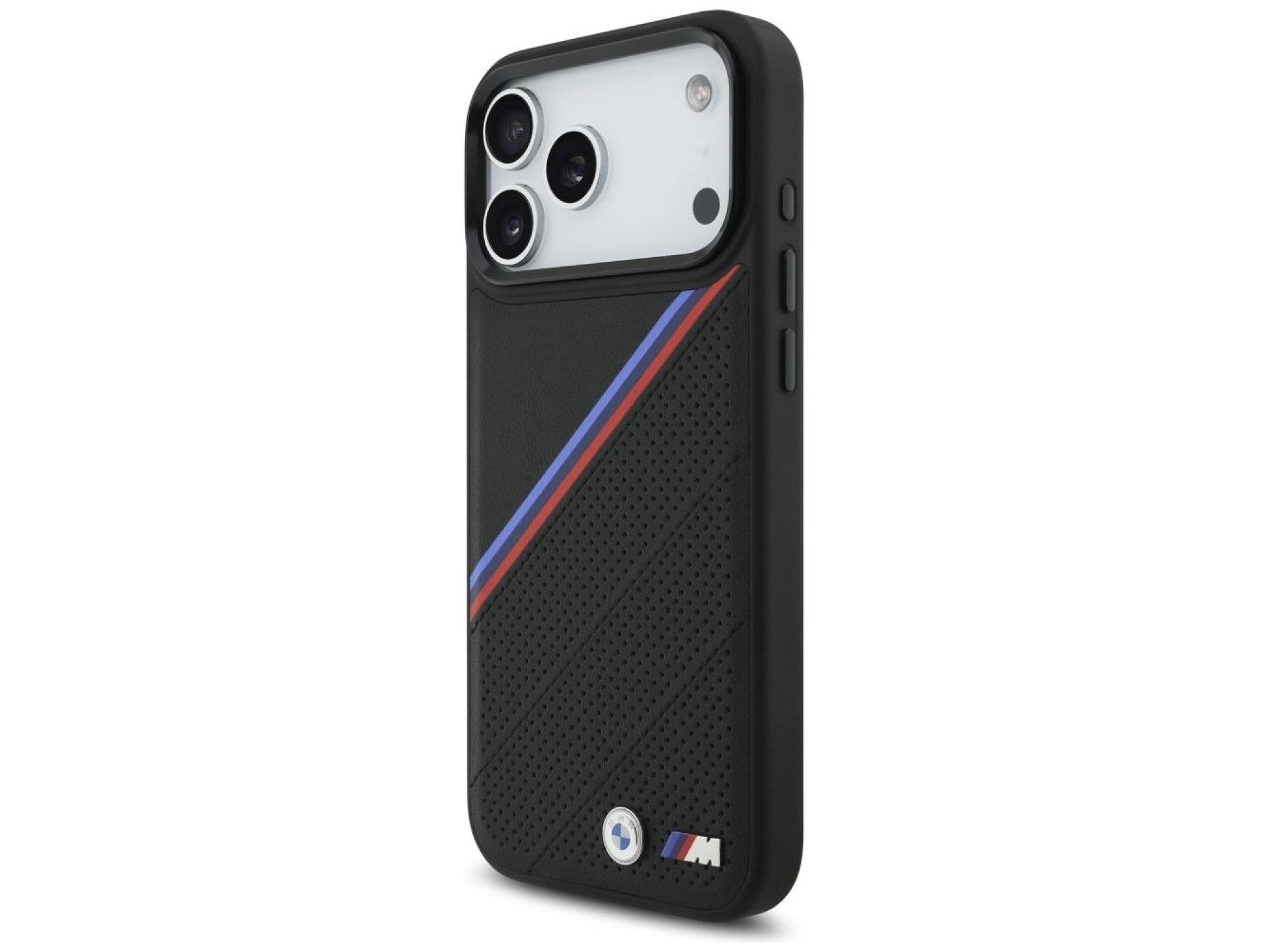 BMW M Tricolor Metal Logo MagSafe Case for iPhone 17 Pro Max - Black