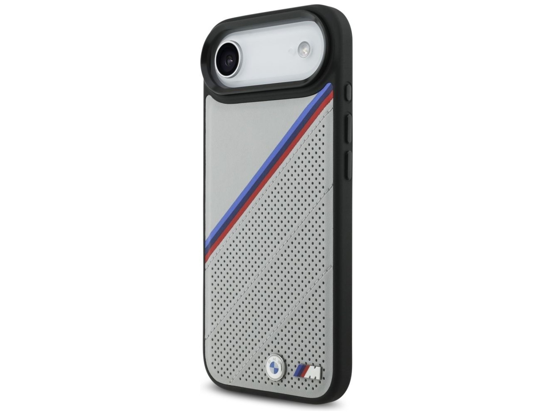 Funda BMW M Tricolor Metal Logo MagSafe para iPhone 17 Air - Gris