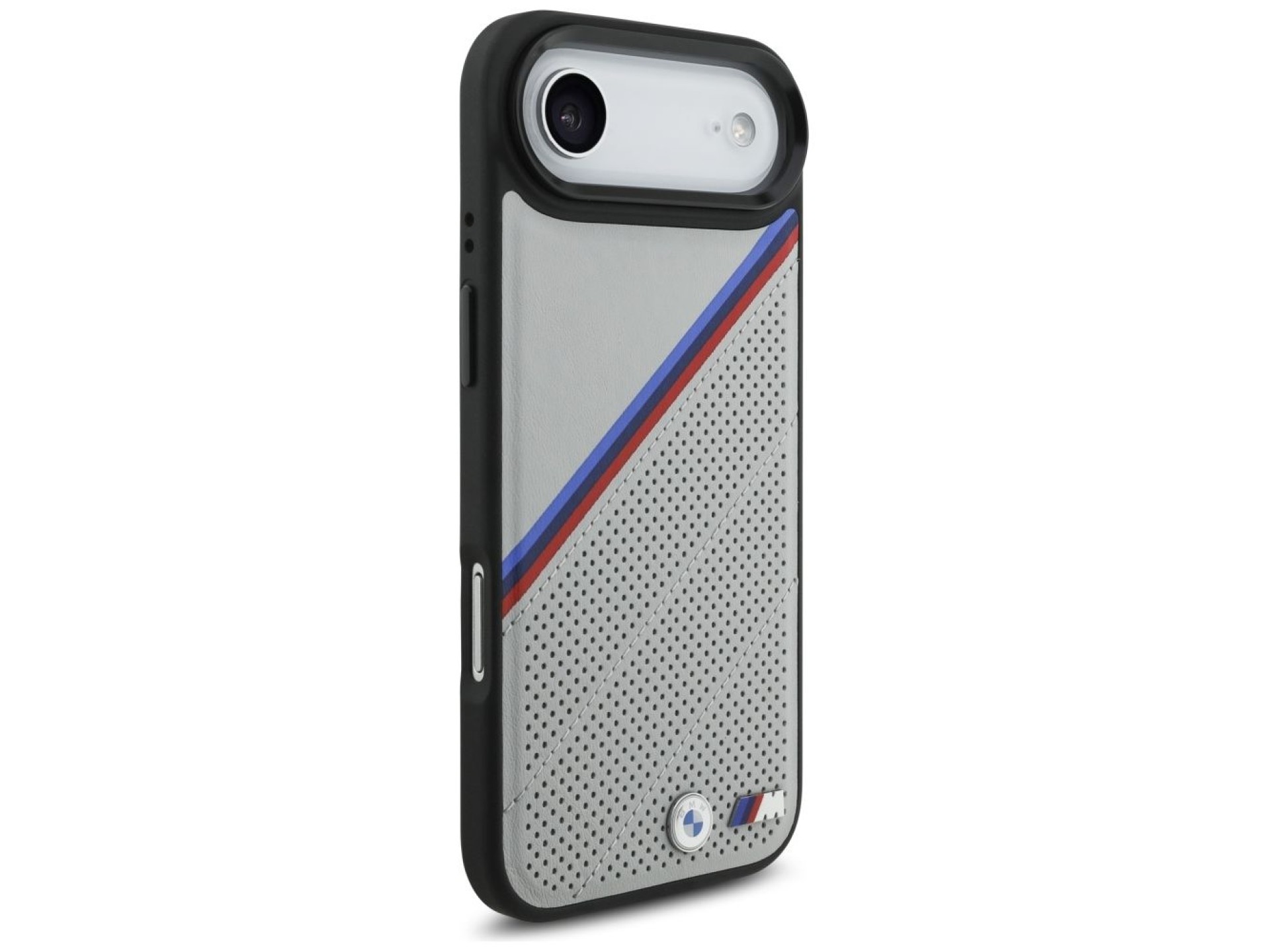 Funda BMW M Tricolor Metal Logo MagSafe para iPhone 17 Air - Gris