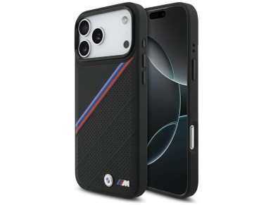 BMW M Tricolor Metal Logo MagSafe Case for iPhone 17 Pro Max - Black