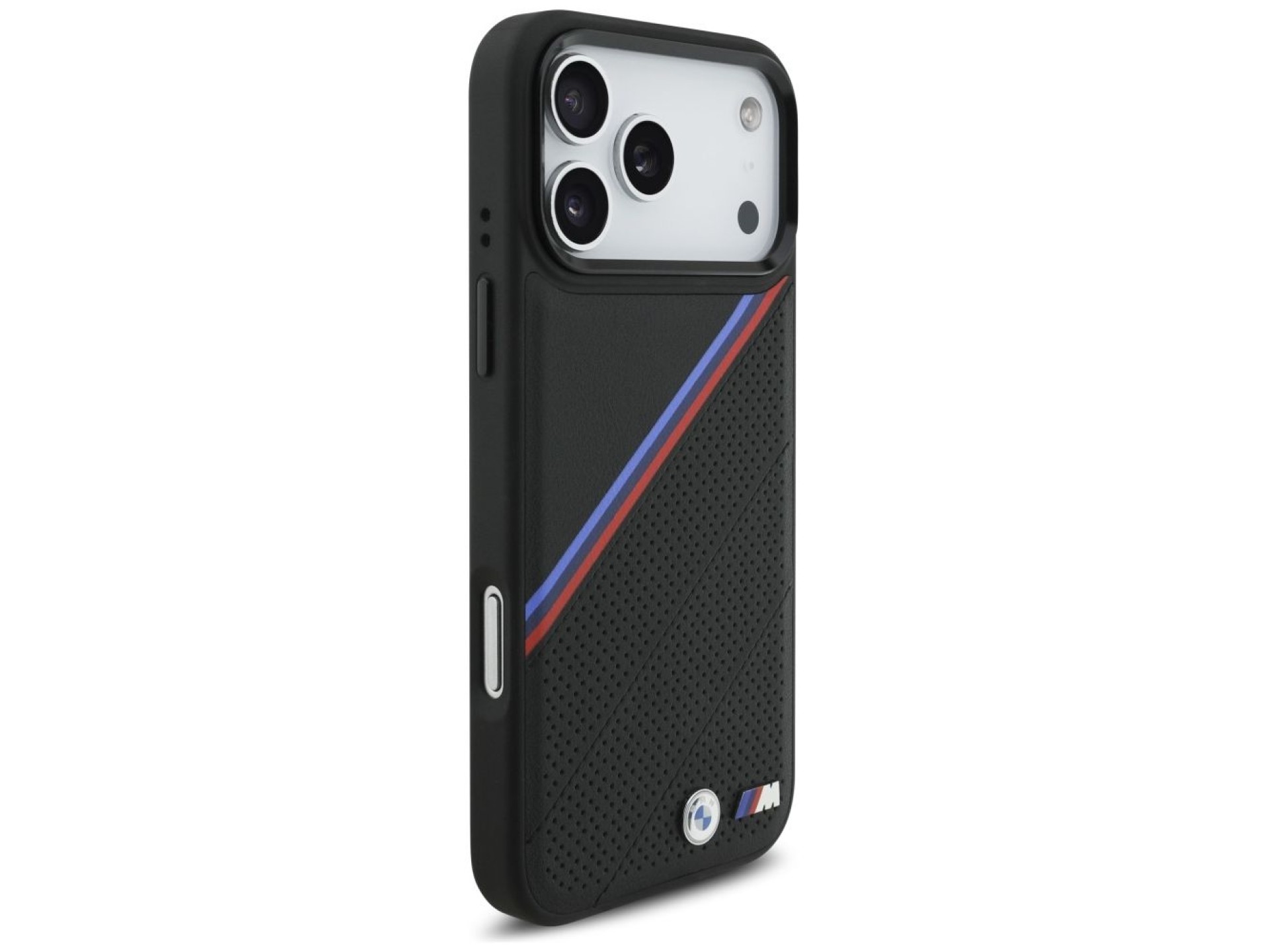 BMW M Tricolor Metal Logo MagSafe Case for iPhone 17 Pro Max - Black