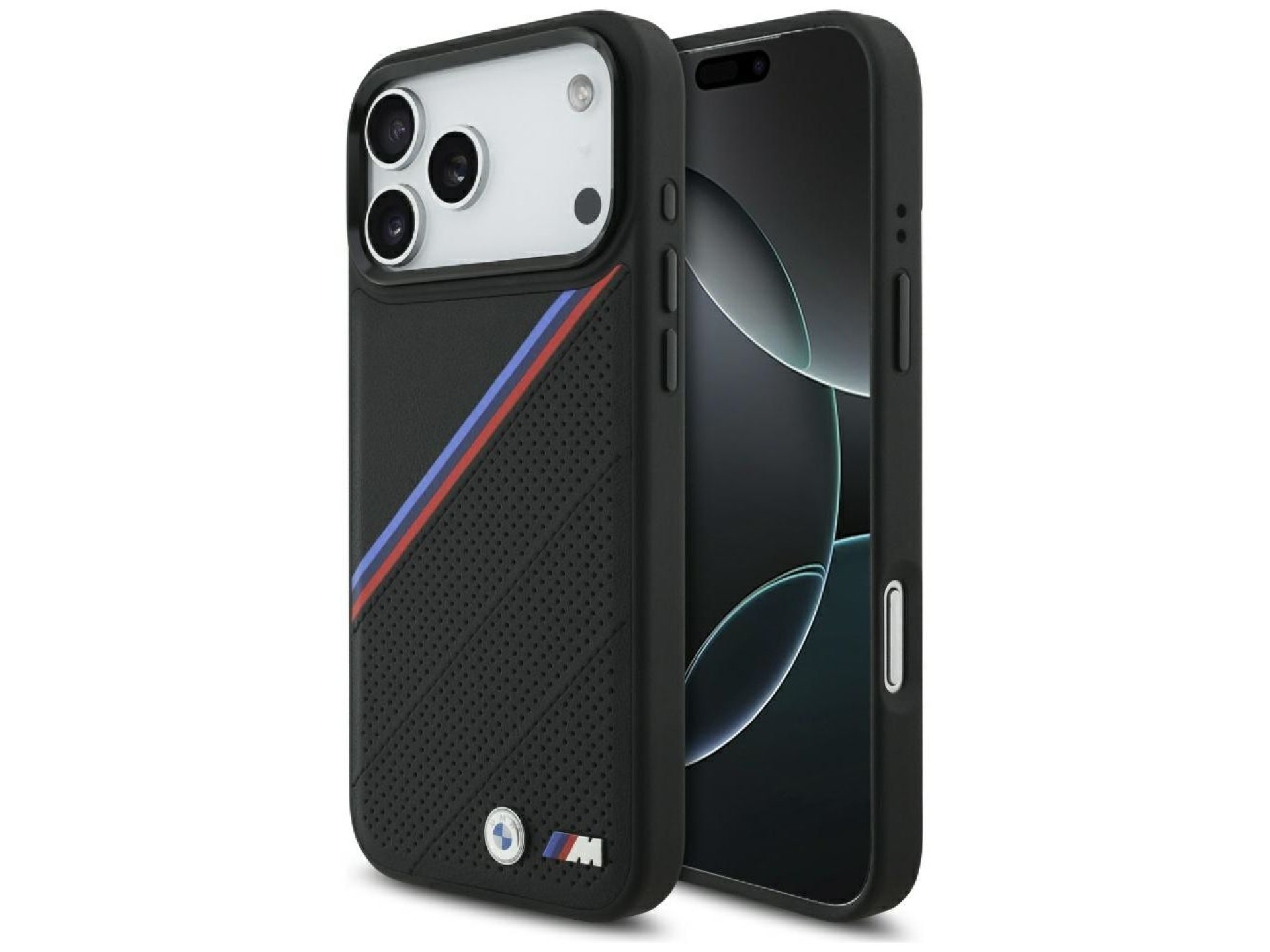 BMW M Tricolor Metal Logo MagSafe Case for iPhone 17 Pro Max - Black