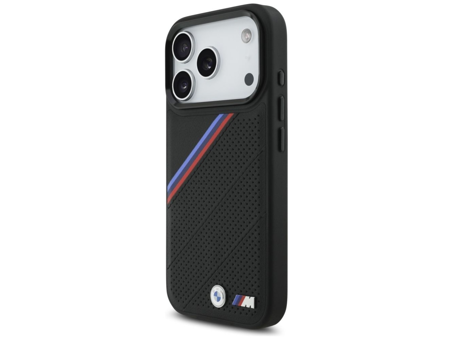 Funda MagSafe BMW M Tricolor Metal Logo para iPhone 17 Pro - Negra