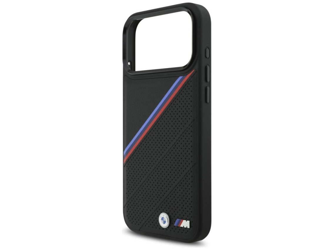 BMW M Tricolor Metal Logo MagSafe Case for iPhone 17 Pro Max - Black