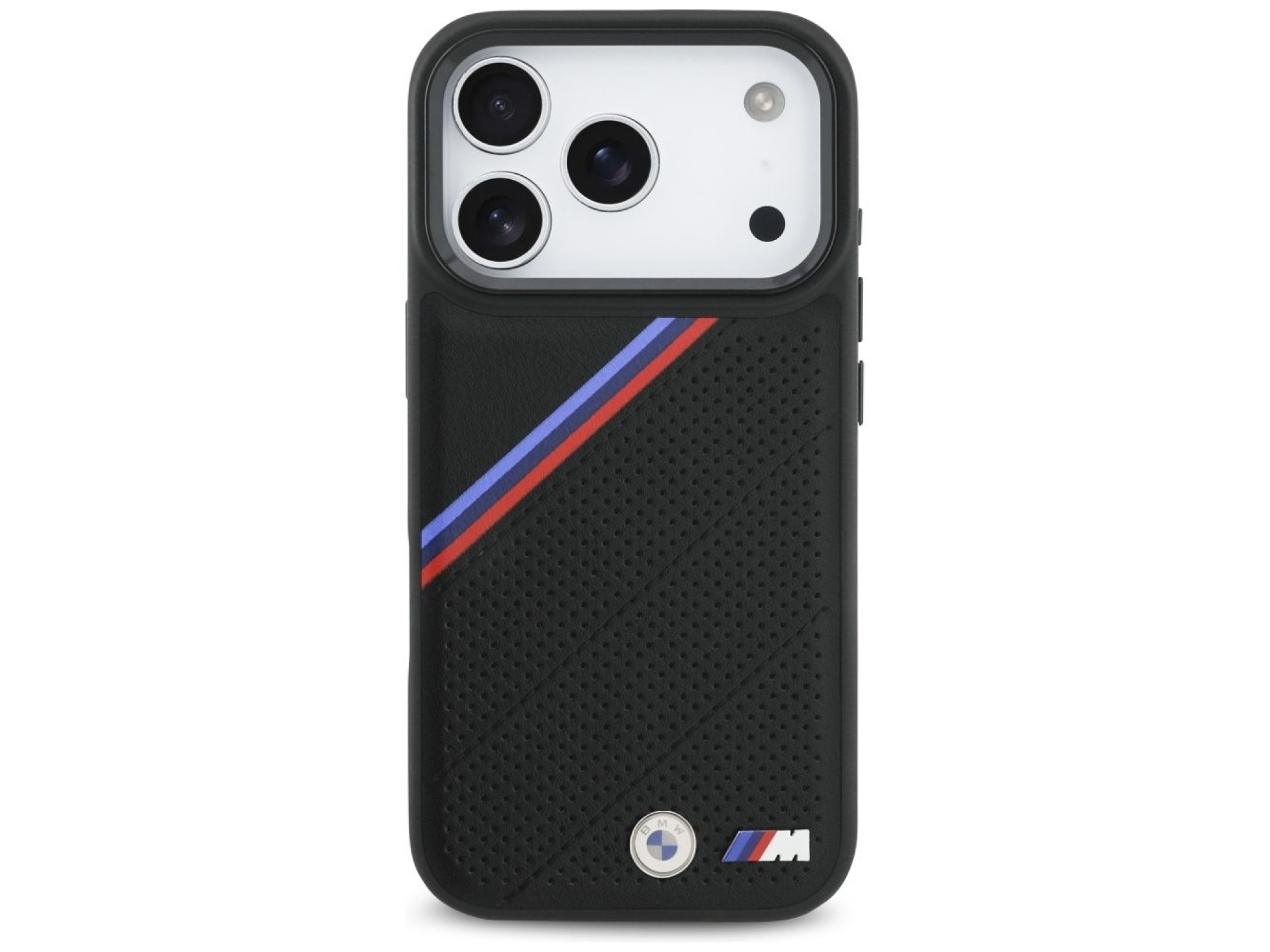 Funda MagSafe BMW M Tricolor Metal Logo para iPhone 17 Pro - Negra