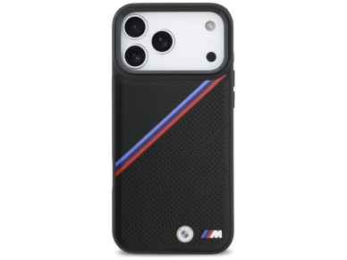 BMW M Tricolor Metal Logo MagSafe Case for iPhone 17 Pro Max - Black
