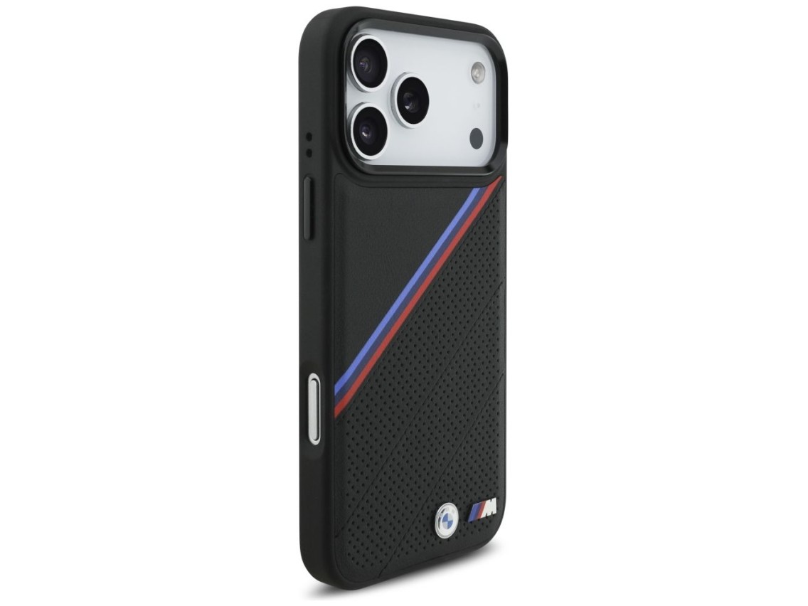 BMW M Tricolor Metal Logo MagSafe Case for iPhone 17 Pro Max - Black