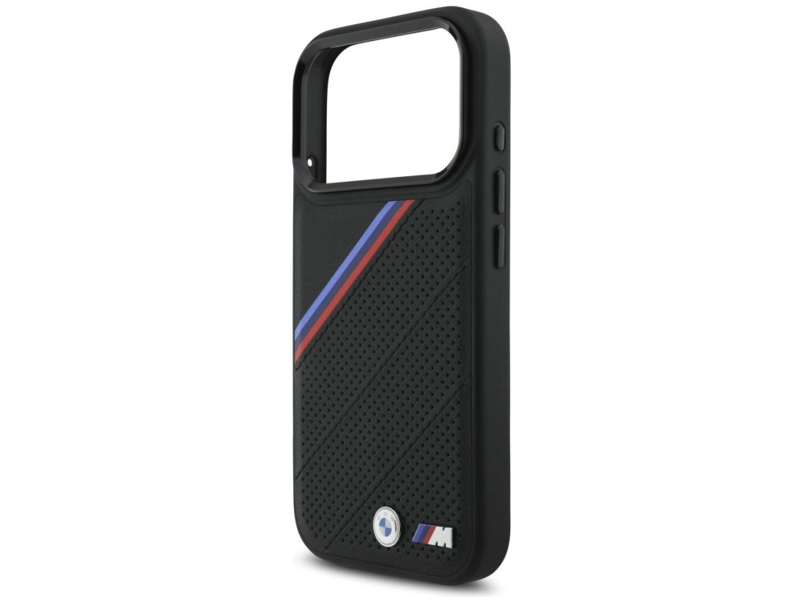 Funda MagSafe BMW M Tricolor Metal Logo para iPhone 17 Pro - Negra