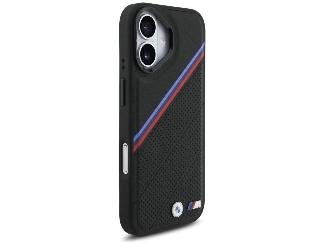 Capa MagSafe BMW M Tricolor Metal Logo para iPhone 17 - Preta