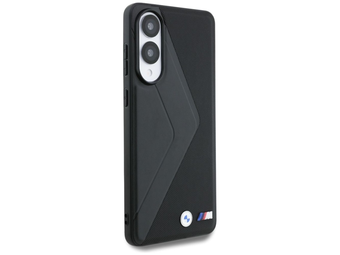 Funda BMW de cuero con rayas extragrandes y MagSafe para Samsung Galaxy S25 Edge - negra