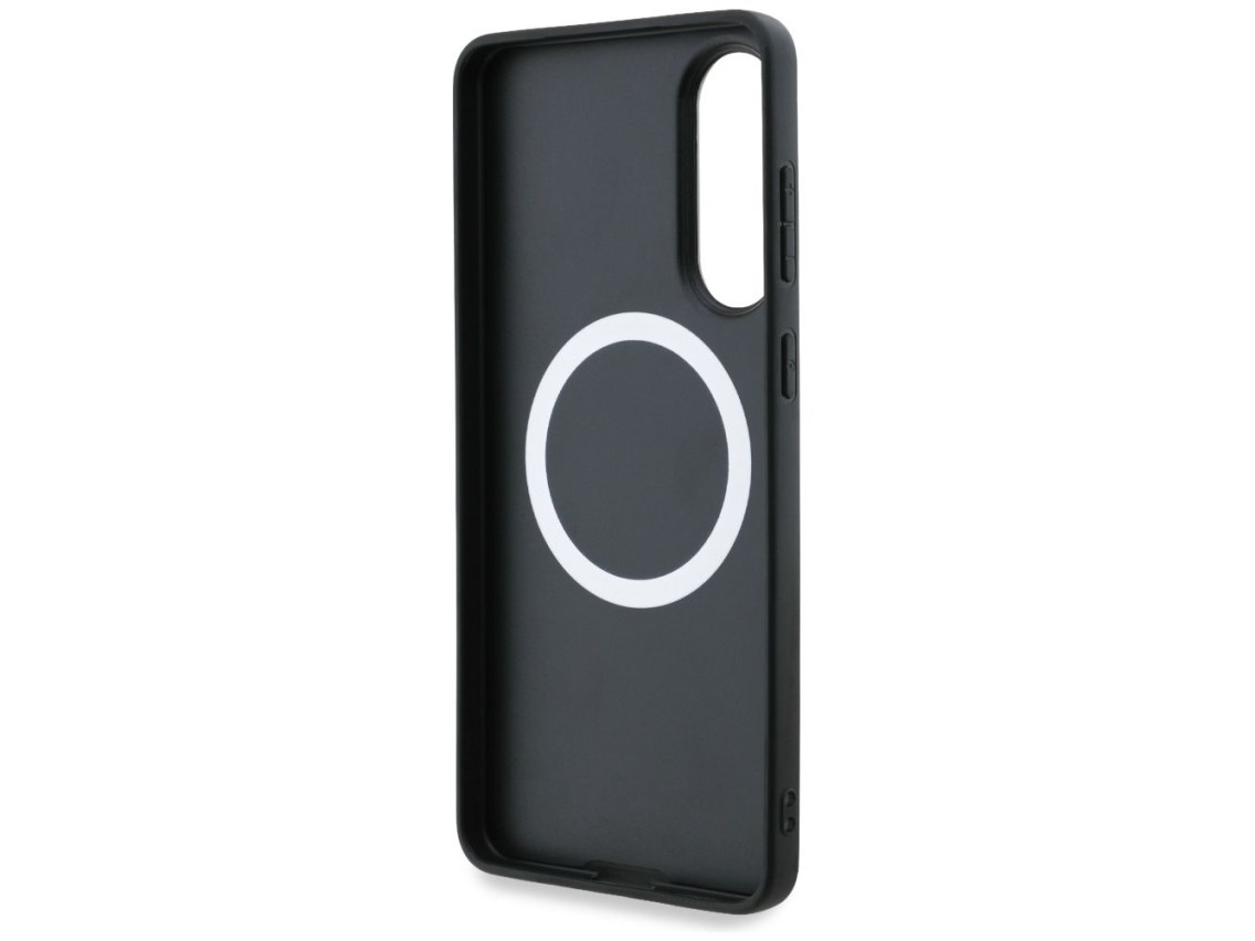 Funda BMW de cuero con rayas extragrandes y MagSafe para Samsung Galaxy S25 Edge - negra