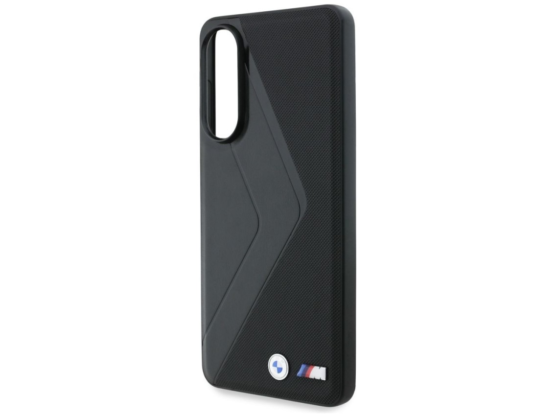 Funda BMW de cuero con rayas extragrandes y MagSafe para Samsung Galaxy S25 Edge - negra